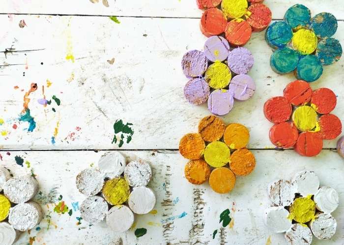 segnaposto pasqua fiori tappi di sughero